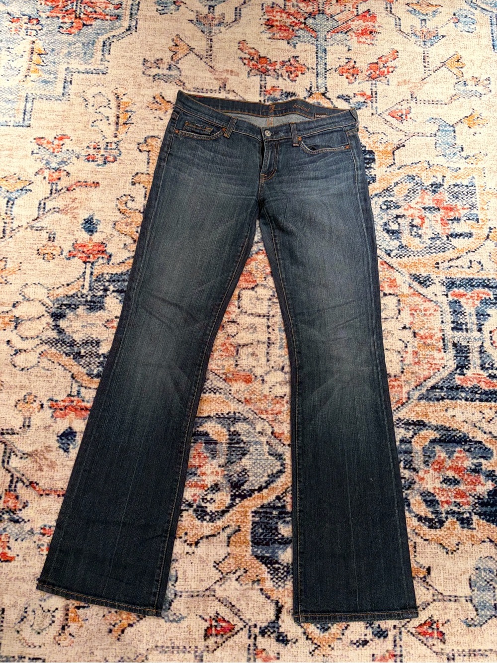 7 For All Mankind Dark Blue Flare Jeans